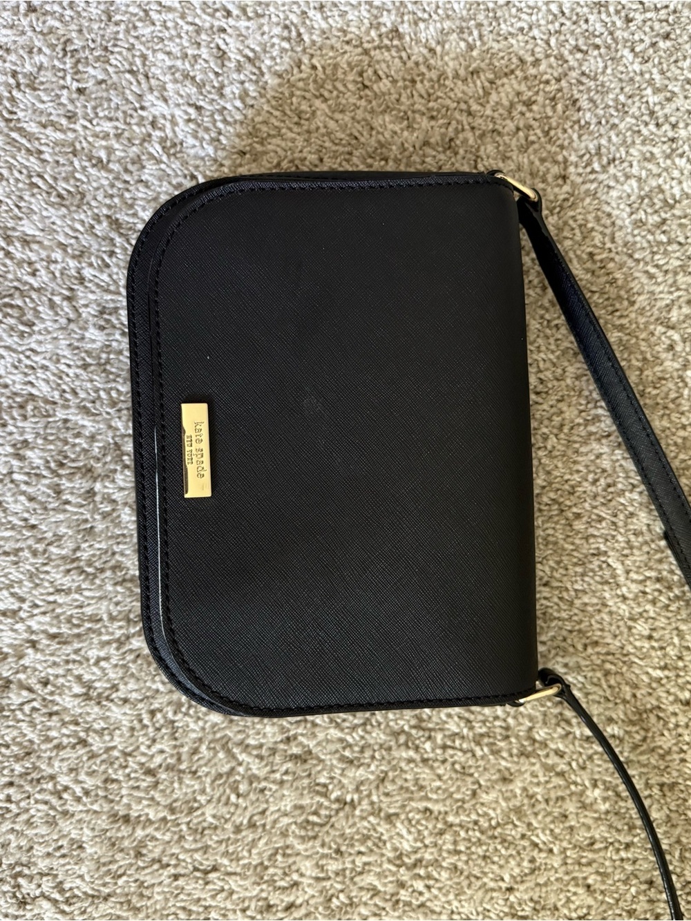 kate spade Black Saffiano Wristlet with Gold Hardware